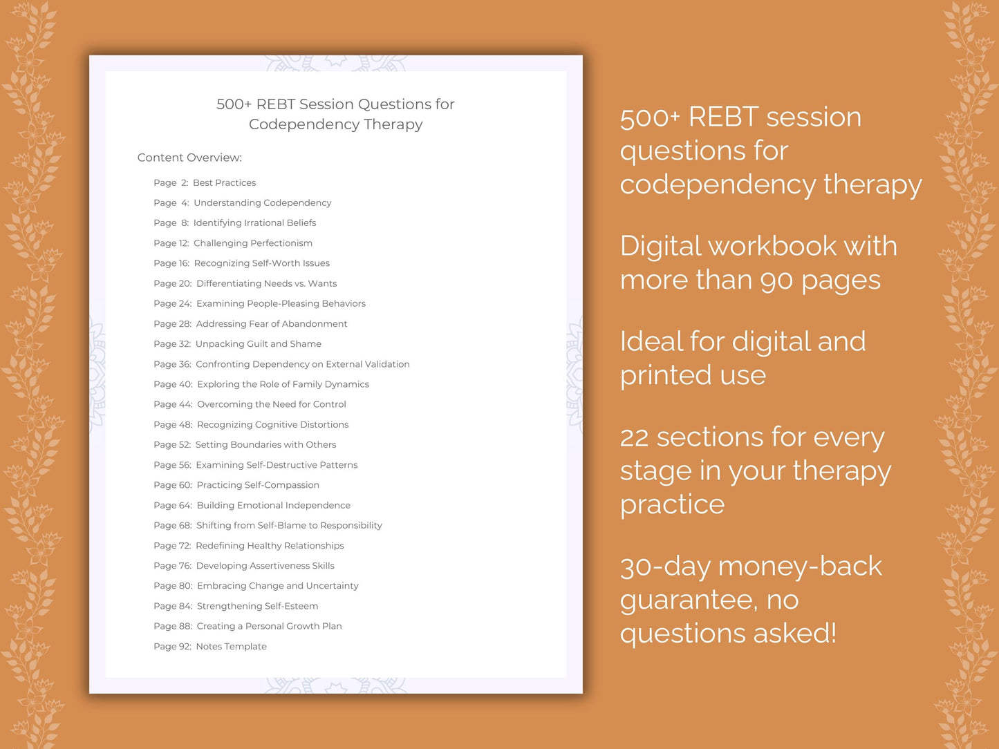 Codependency Rational Emotive Behavior Therapy (REBT) Therapist Worksheets