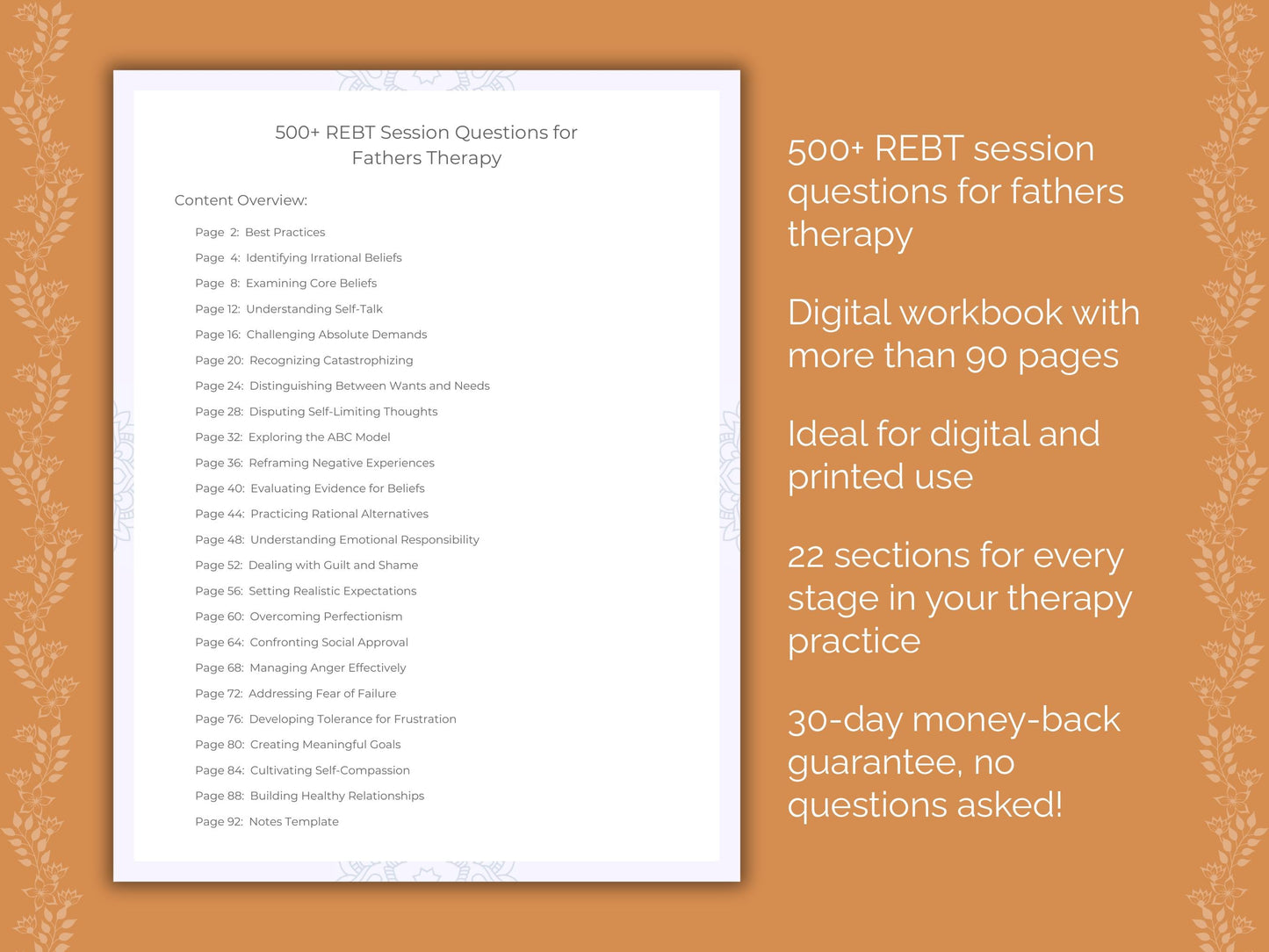 Fathers Rational Emotive Behavior Therapy (REBT) Therapist Worksheets
