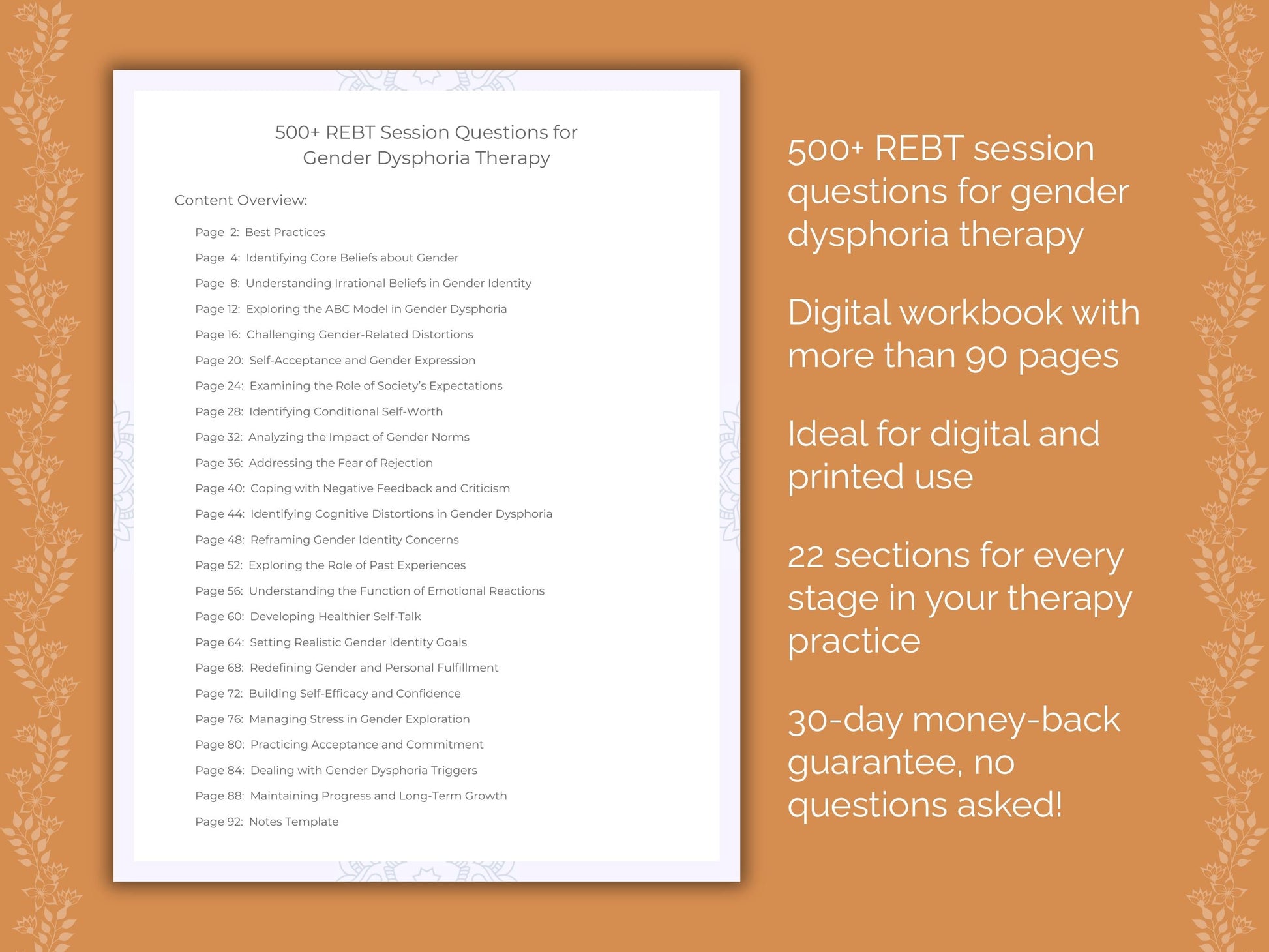 Gender Dysphoria Rational Emotive Behavior Therapy (REBT) Therapist Worksheets