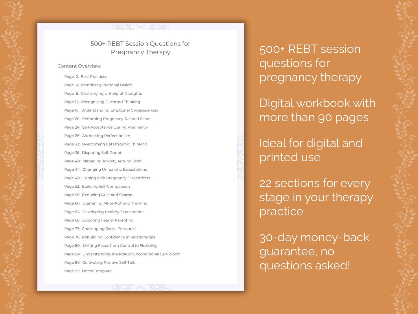 Pregnancy Rational Emotive Behavior Therapy (REBT) Therapist Worksheets