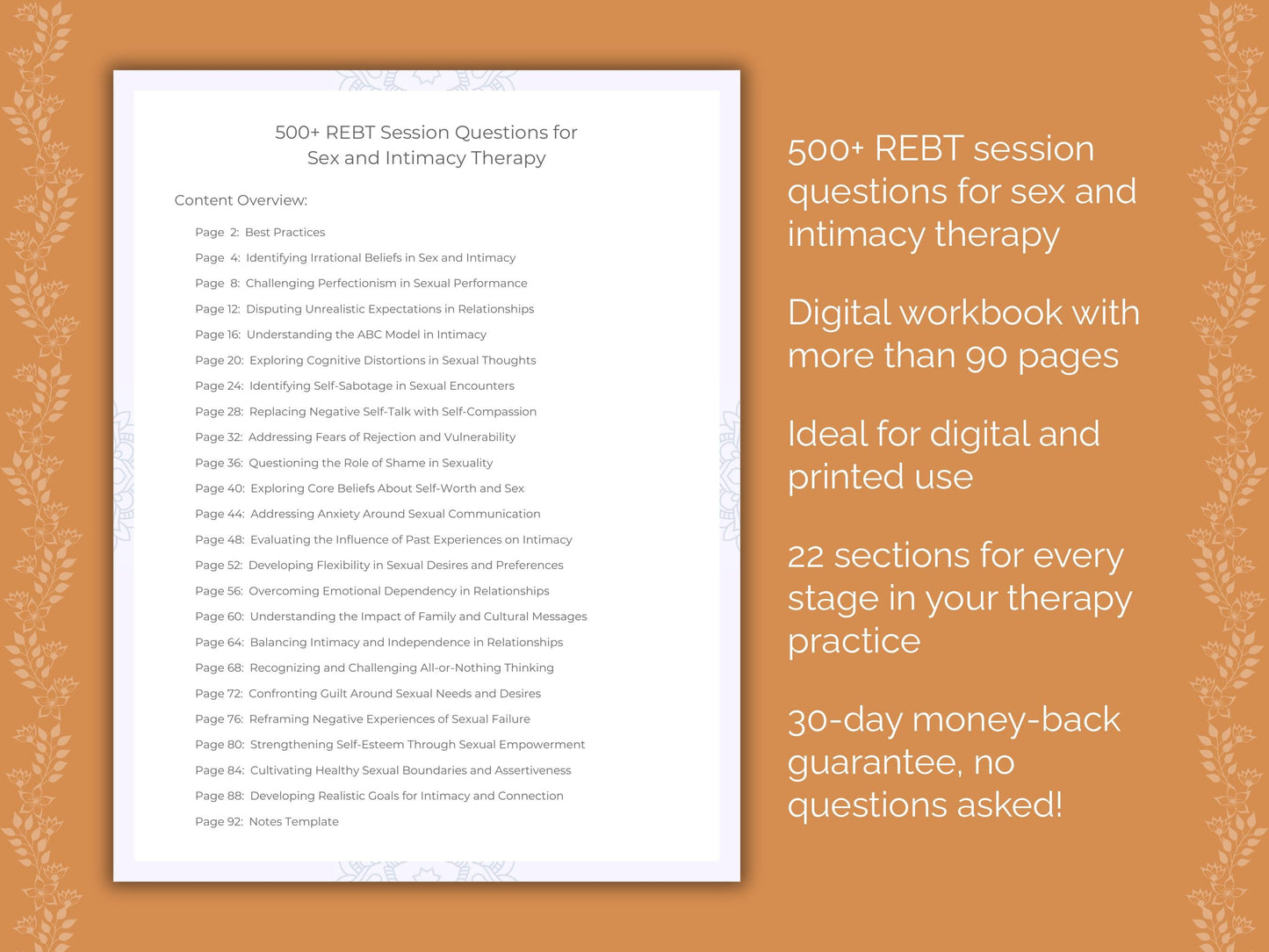 Sex and Intimacy Rational Emotive Behavior Therapy (REBT) Therapist Worksheets