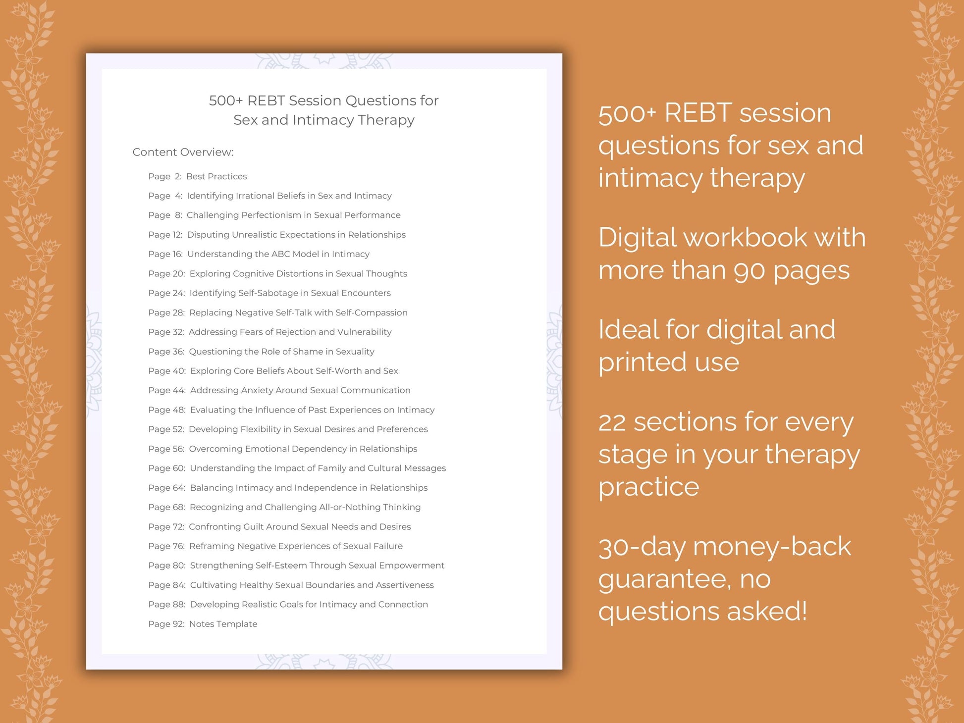 Sex and Intimacy Rational Emotive Behavior Therapy (REBT) Therapist Worksheets
