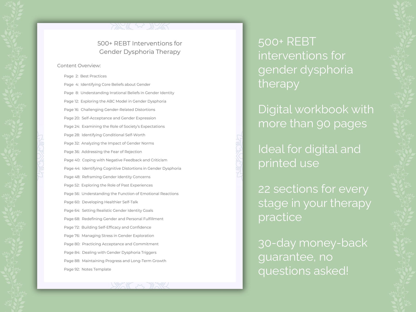 Gender Dysphoria Rational Emotive Behavior Therapy (REBT) Therapist Worksheets