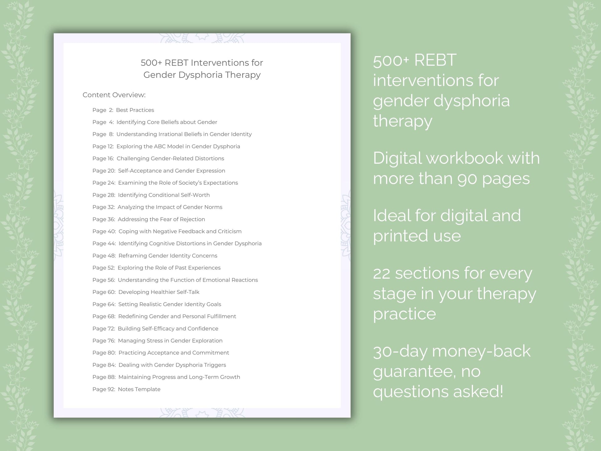 Gender Dysphoria Rational Emotive Behavior Therapy (REBT) Therapist Worksheets