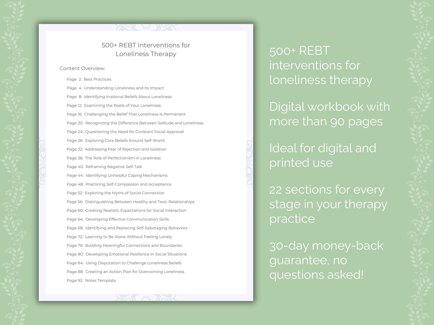 Loneliness Rational Emotive Behavior Therapy (REBT) Therapist Worksheets