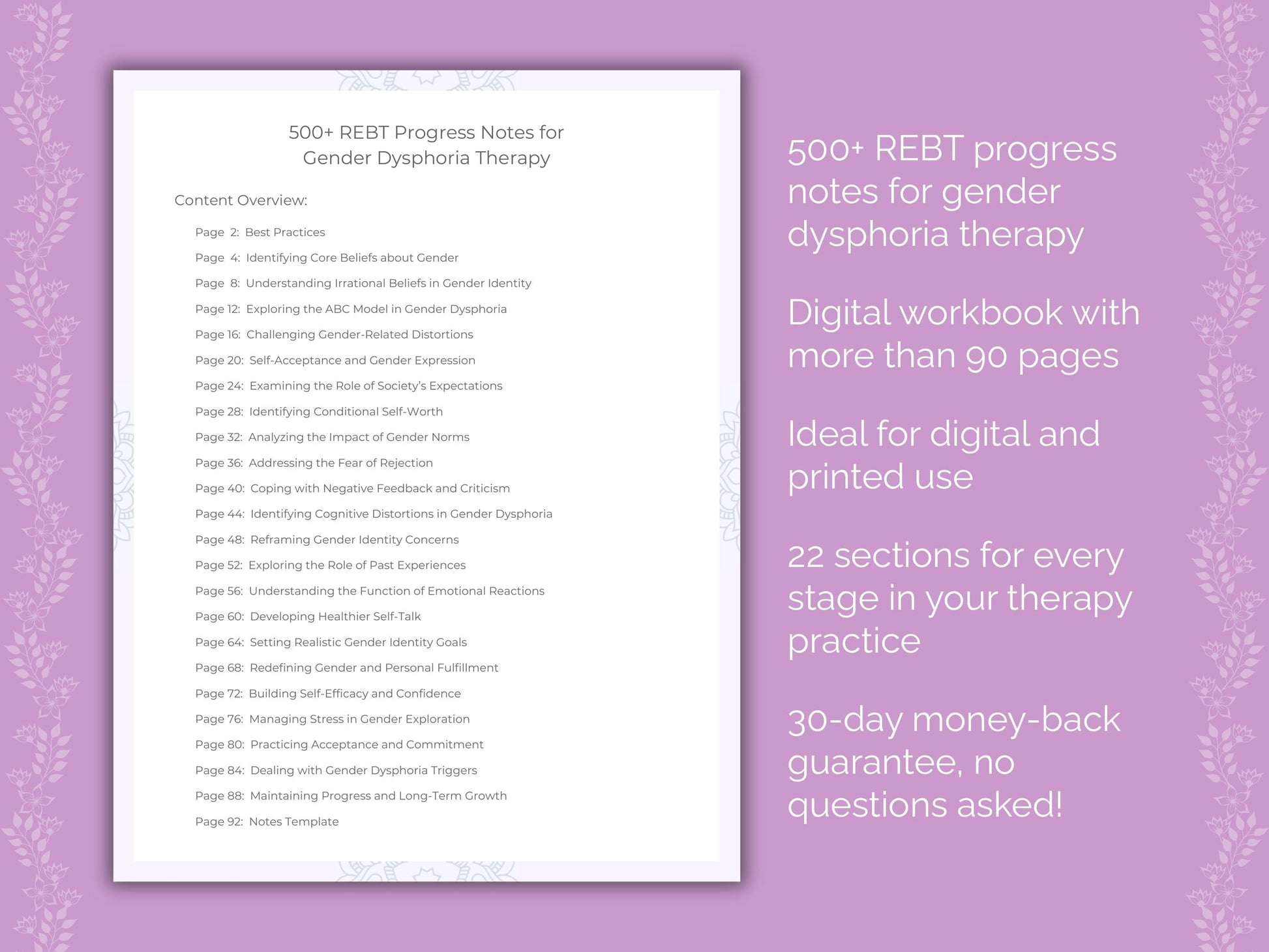 Gender Dysphoria Rational Emotive Behavior Therapy (REBT) Therapist Worksheets