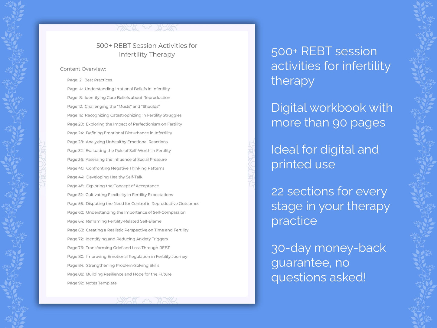 Infertility Rational Emotive Behavior Therapy (REBT) Therapist Worksheets