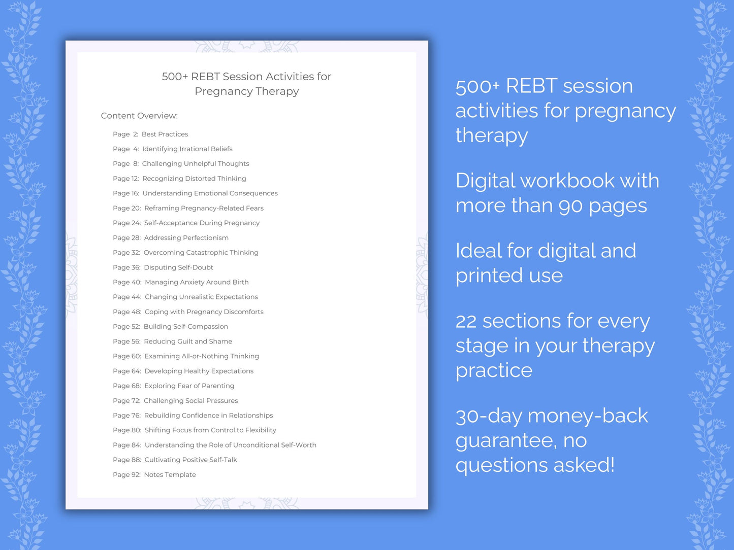 Pregnancy Rational Emotive Behavior Therapy (REBT) Therapist Worksheets