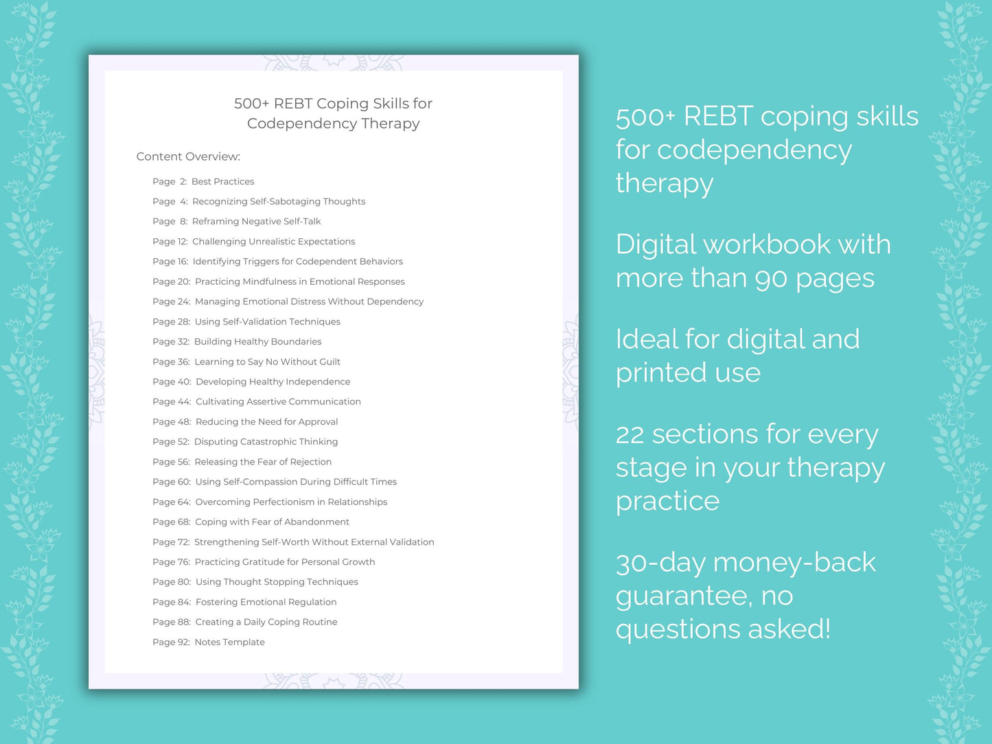 Codependency Rational Emotive Behavior Therapy (REBT) Therapist Worksheets