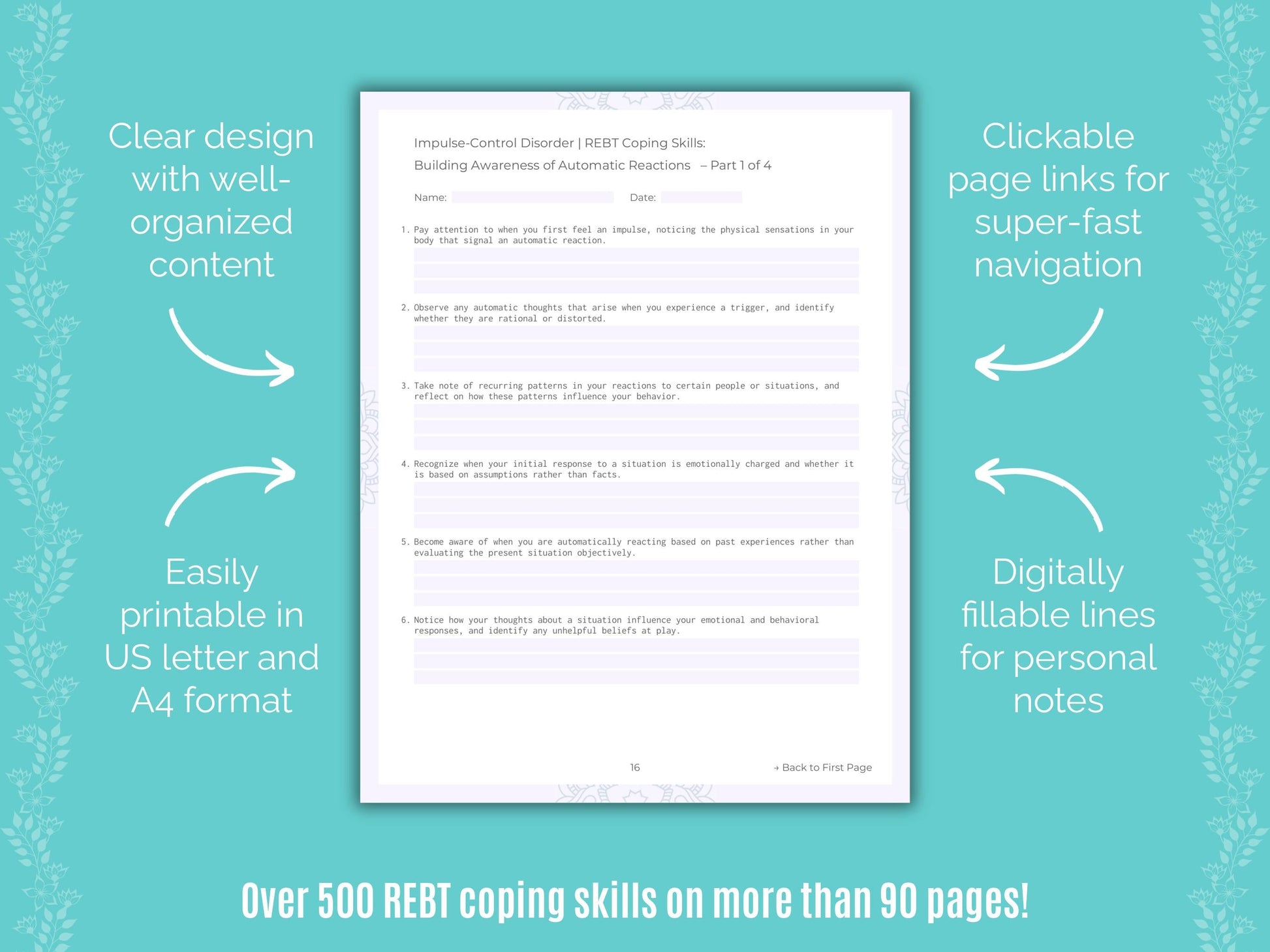 Impulse-Control Disorder (ICD) Rational Emotive Behavior Therapy (REBT) Counseling Templates