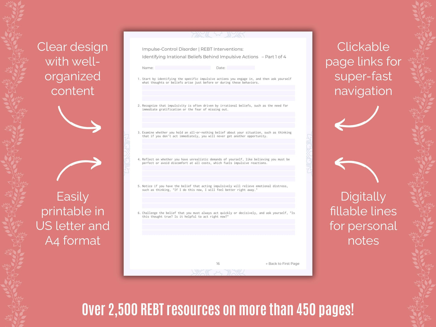Impulse-Control Disorder (ICD) Rational Emotive Behavior Therapy (REBT) Counseling Templates