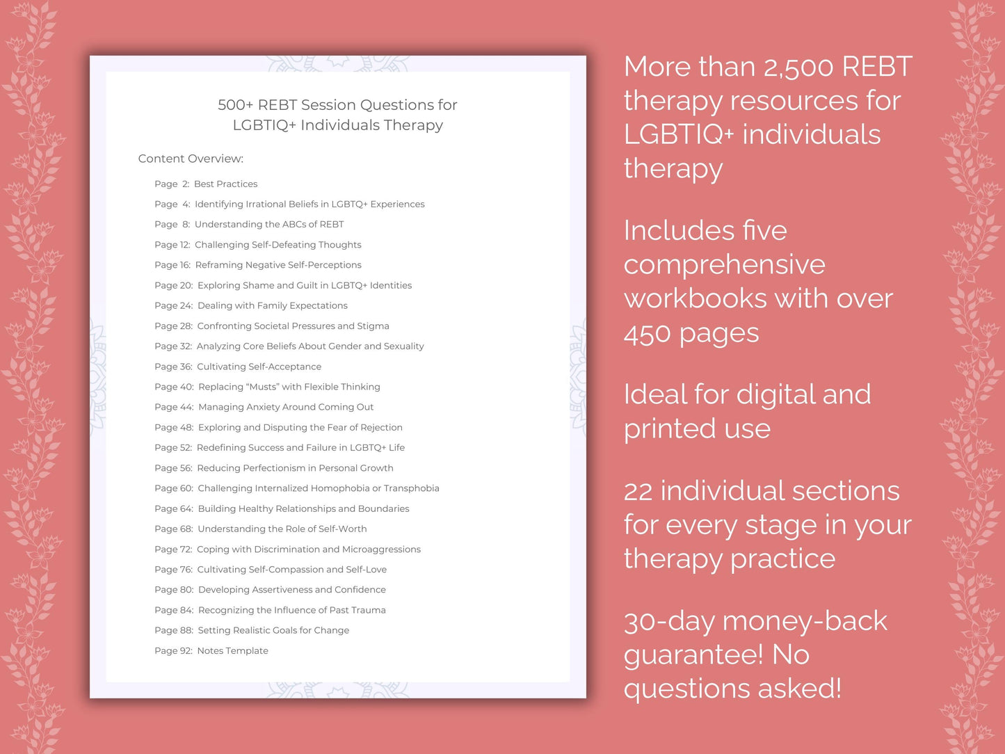 LGBTIQ+ Individuals Rational Emotive Behavior Therapy (REBT) Therapist Worksheets