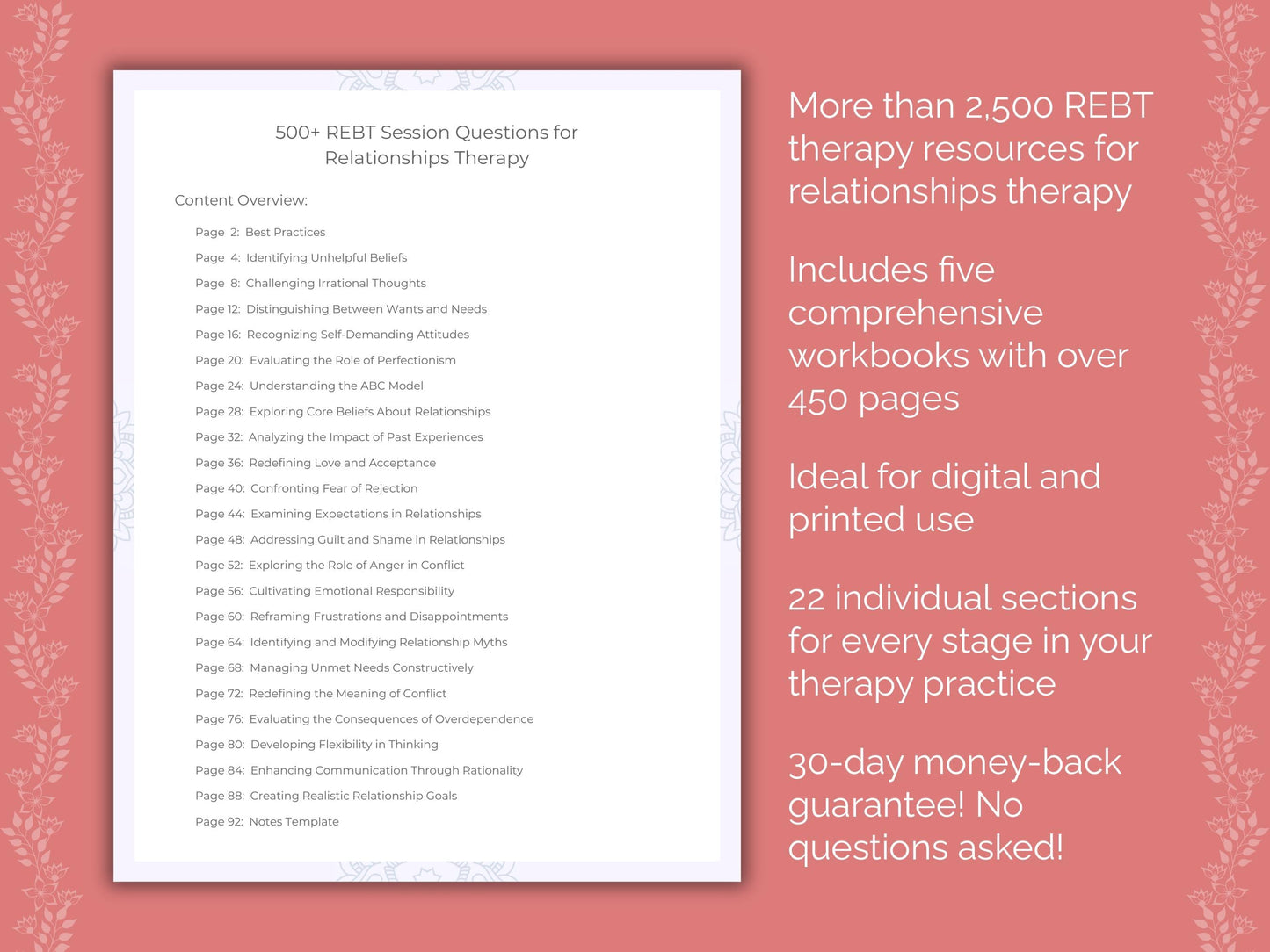 Relationships Rational Emotive Behavior Therapy (REBT) Therapist Worksheets