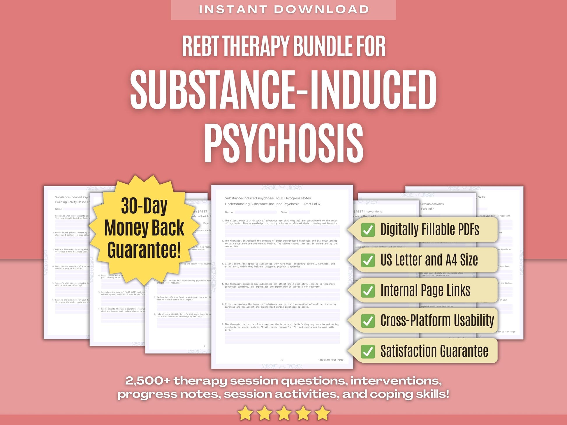 Substance-Induced Psychosis Rational Emotive Behavior Therapy (REBT) Psychology Workbooks