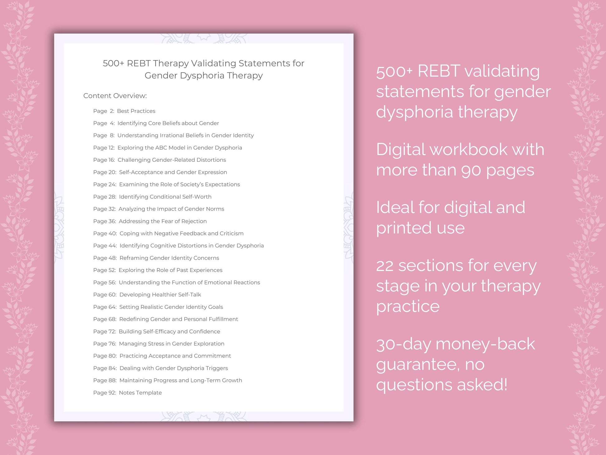 Gender Dysphoria Rational Emotive Behavior Therapy (REBT) Therapist Worksheets