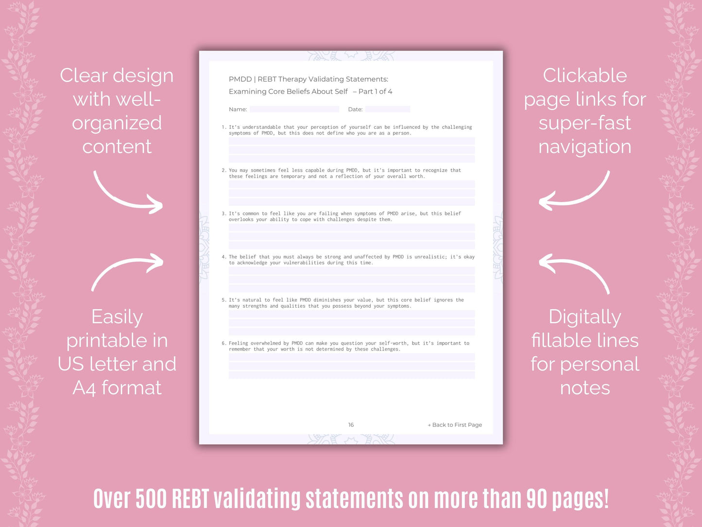 Premenstrual Dysphoric Disorder Rational Emotive Behavior Therapy (REBT) Counseling Templates