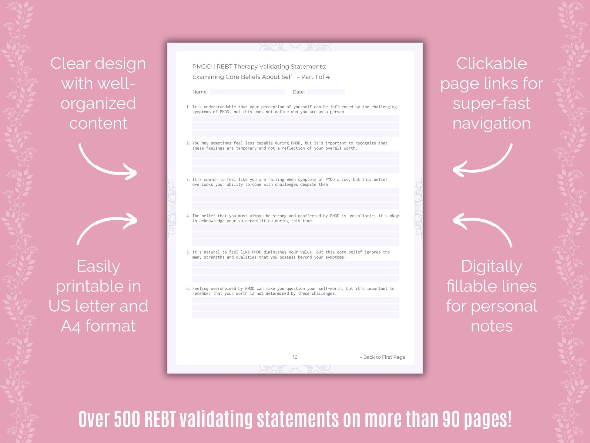 Premenstrual Dysphoric Disorder Rational Emotive Behavior Therapy (REBT) Counseling Templates