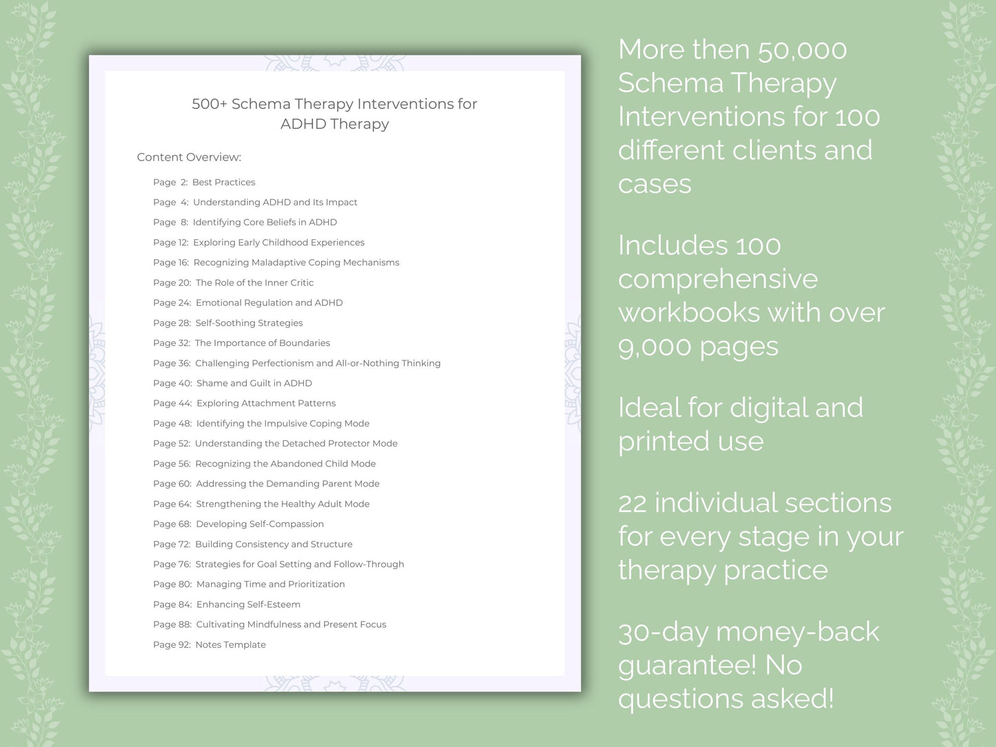 Schema Therapy Interventions Counseling Templates