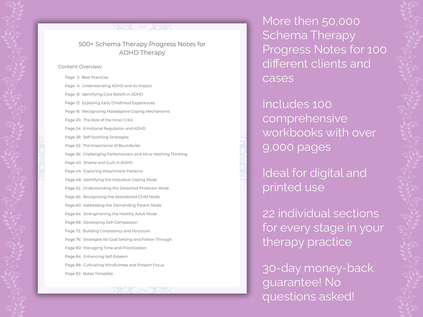 Schema Therapy Progress Notes Counseling Templates