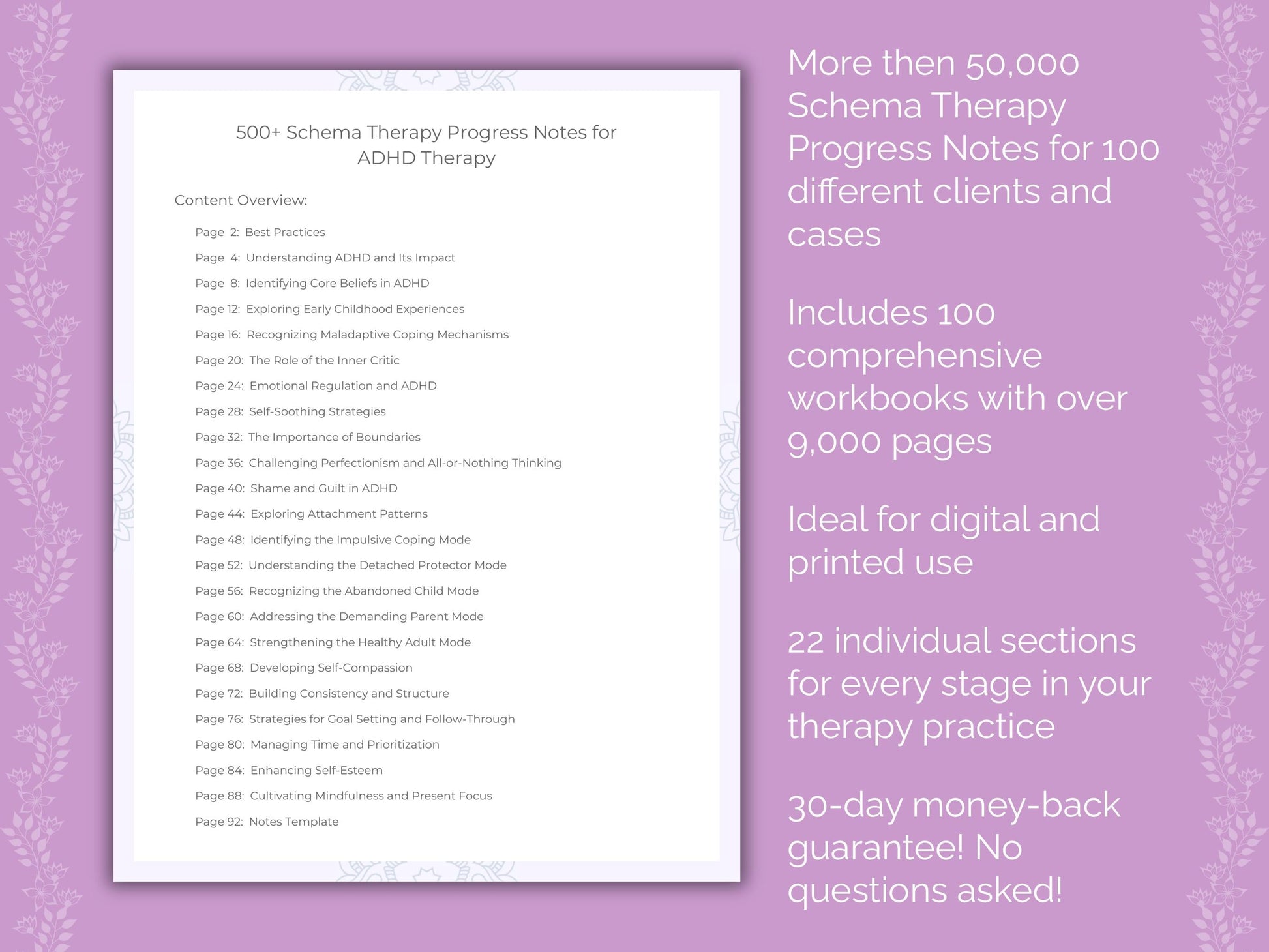 Schema Therapy Progress Notes Counseling Templates