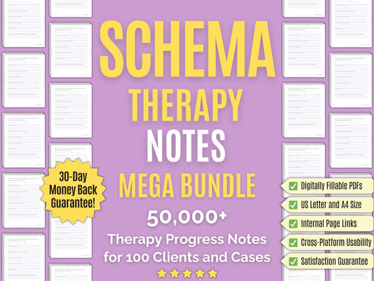 Schema Therapy Progress Notes Psychology Workbooks