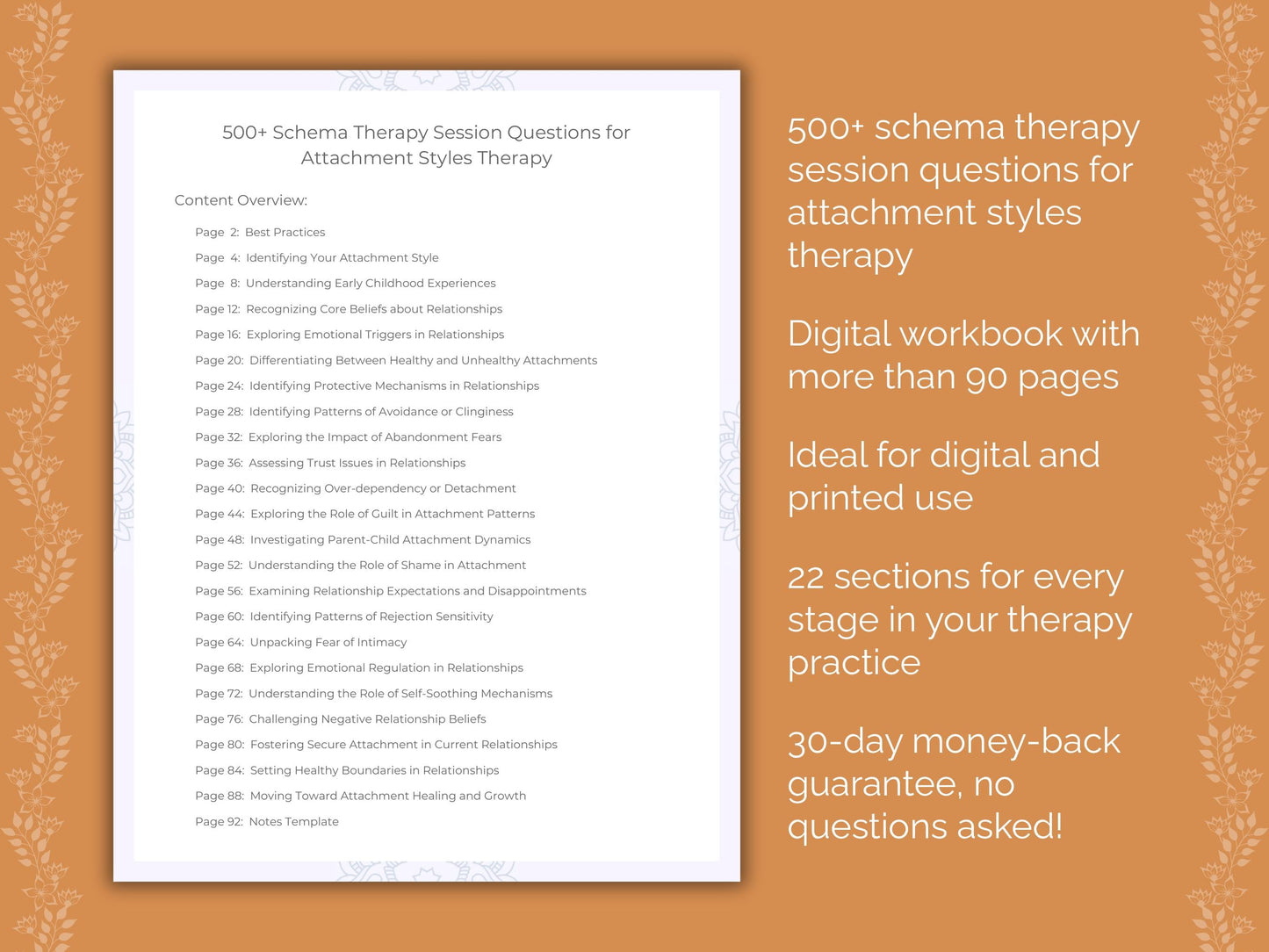 Attachment Styles Schema Therapy Therapist Worksheets