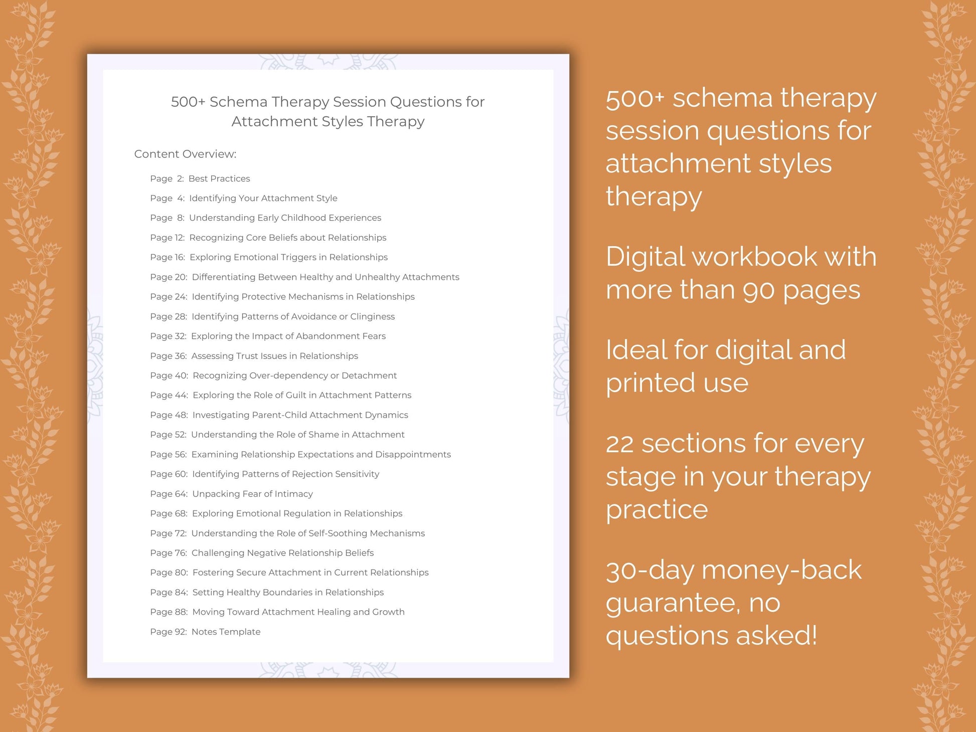 Attachment Styles Schema Therapy Therapist Worksheets