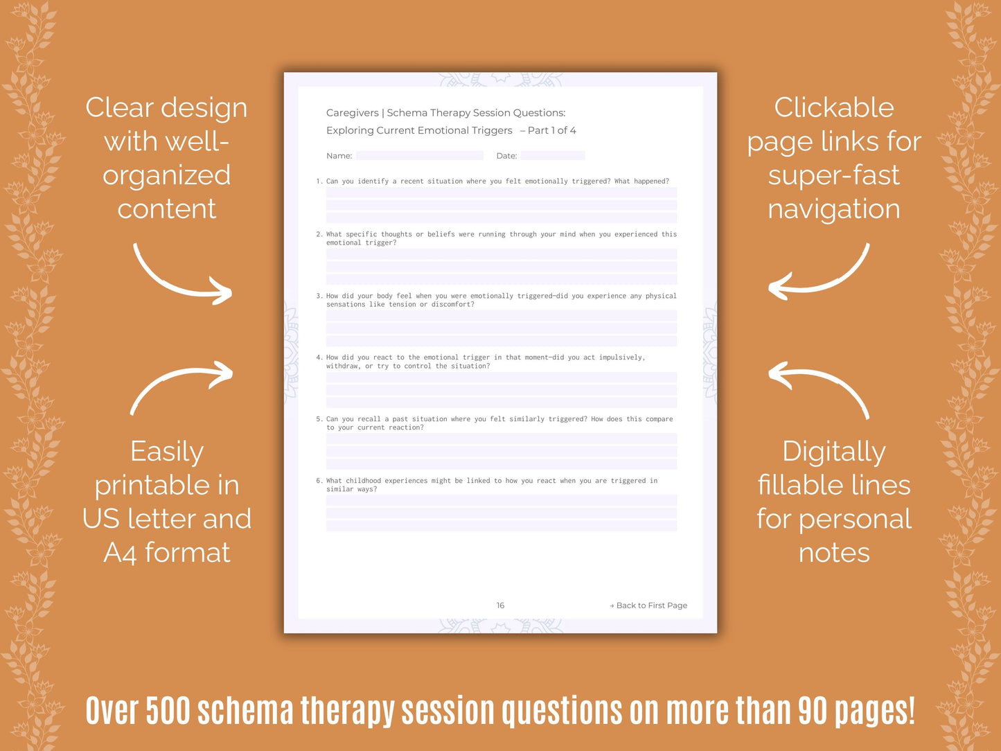 Caregivers Schema Therapy Counseling Templates
