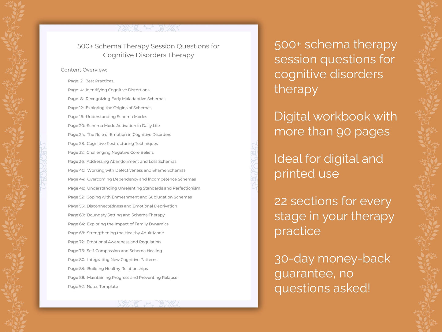 Cognitive Disorders Schema Therapy Therapist Worksheets