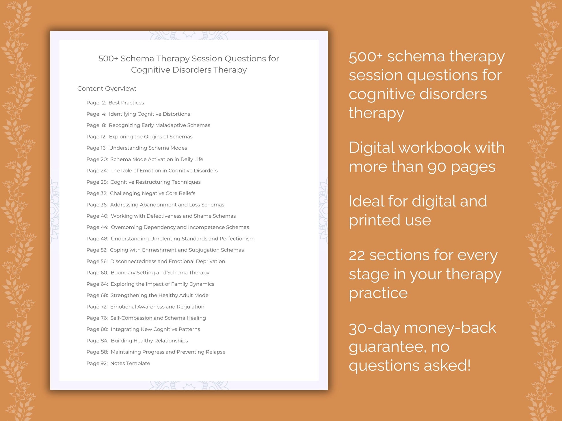 Cognitive Disorders Schema Therapy Therapist Worksheets
