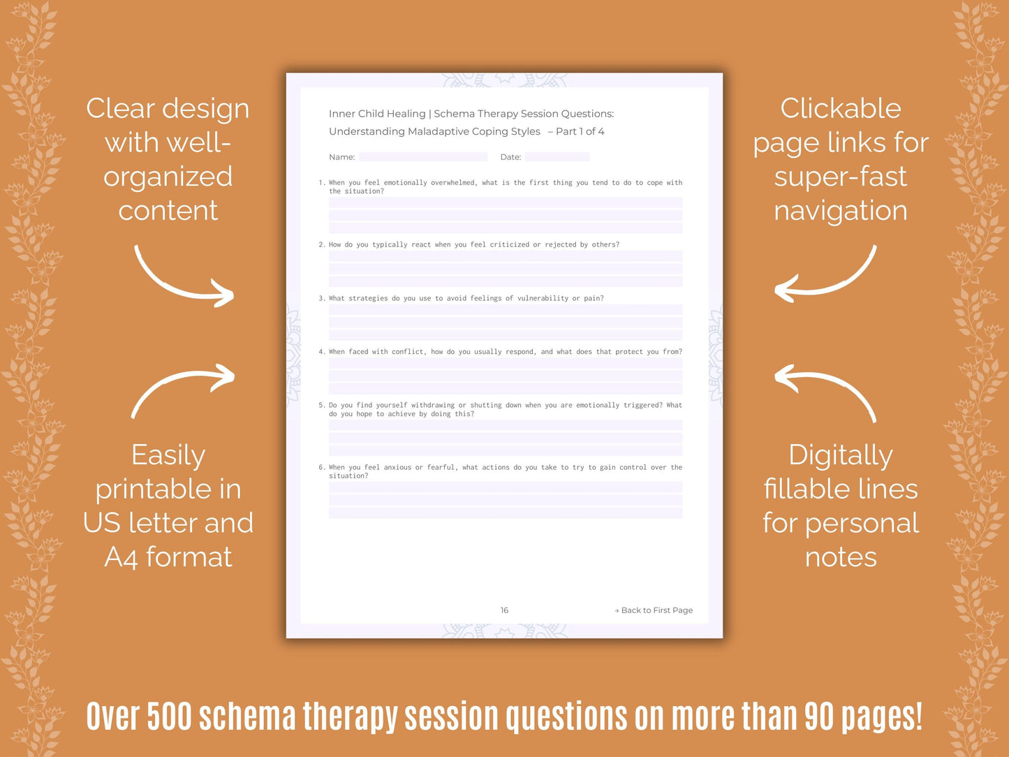 Inner Child Healing Schema Therapy Counseling Templates