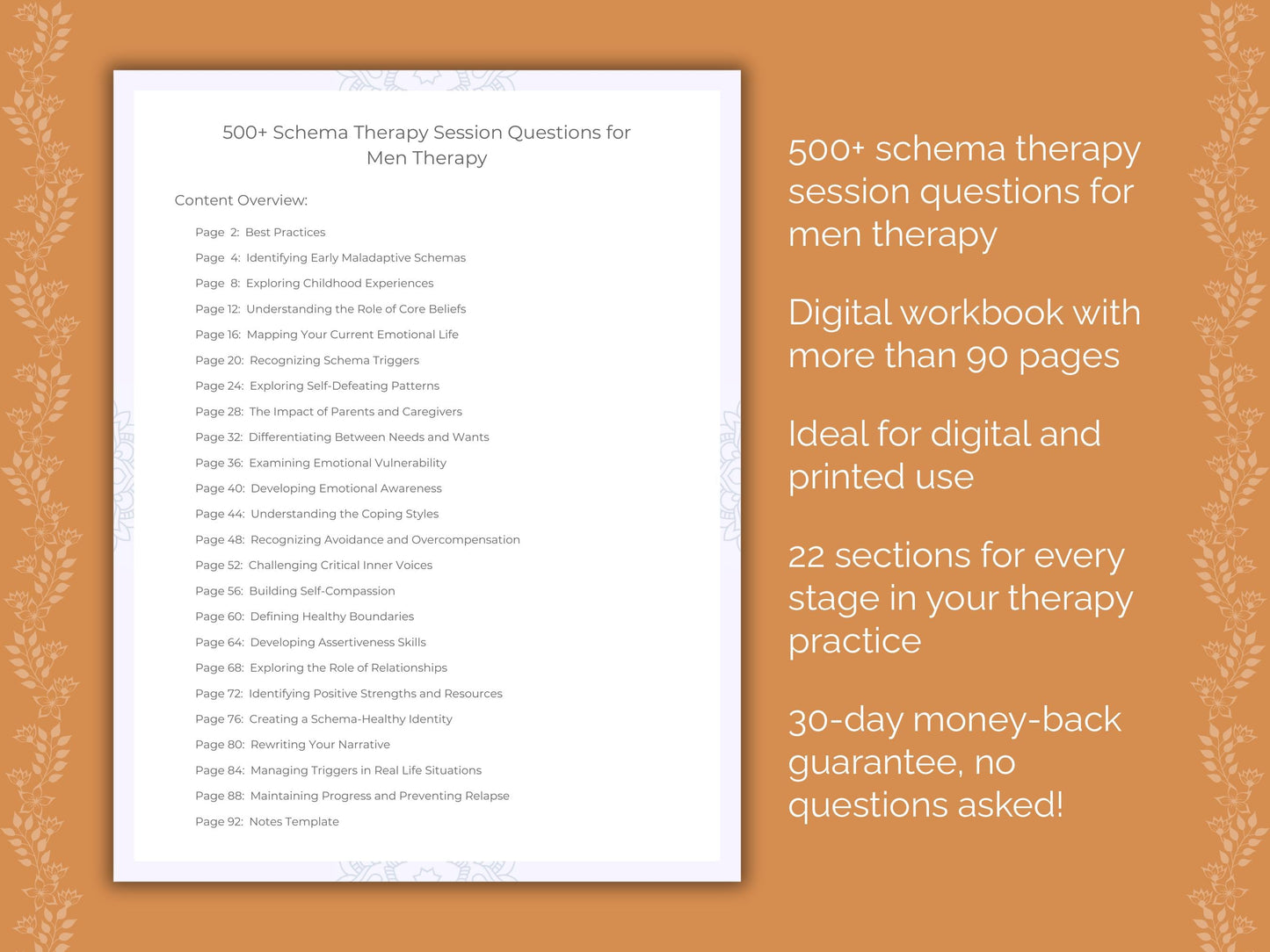 Men Schema Therapy Therapist Worksheets