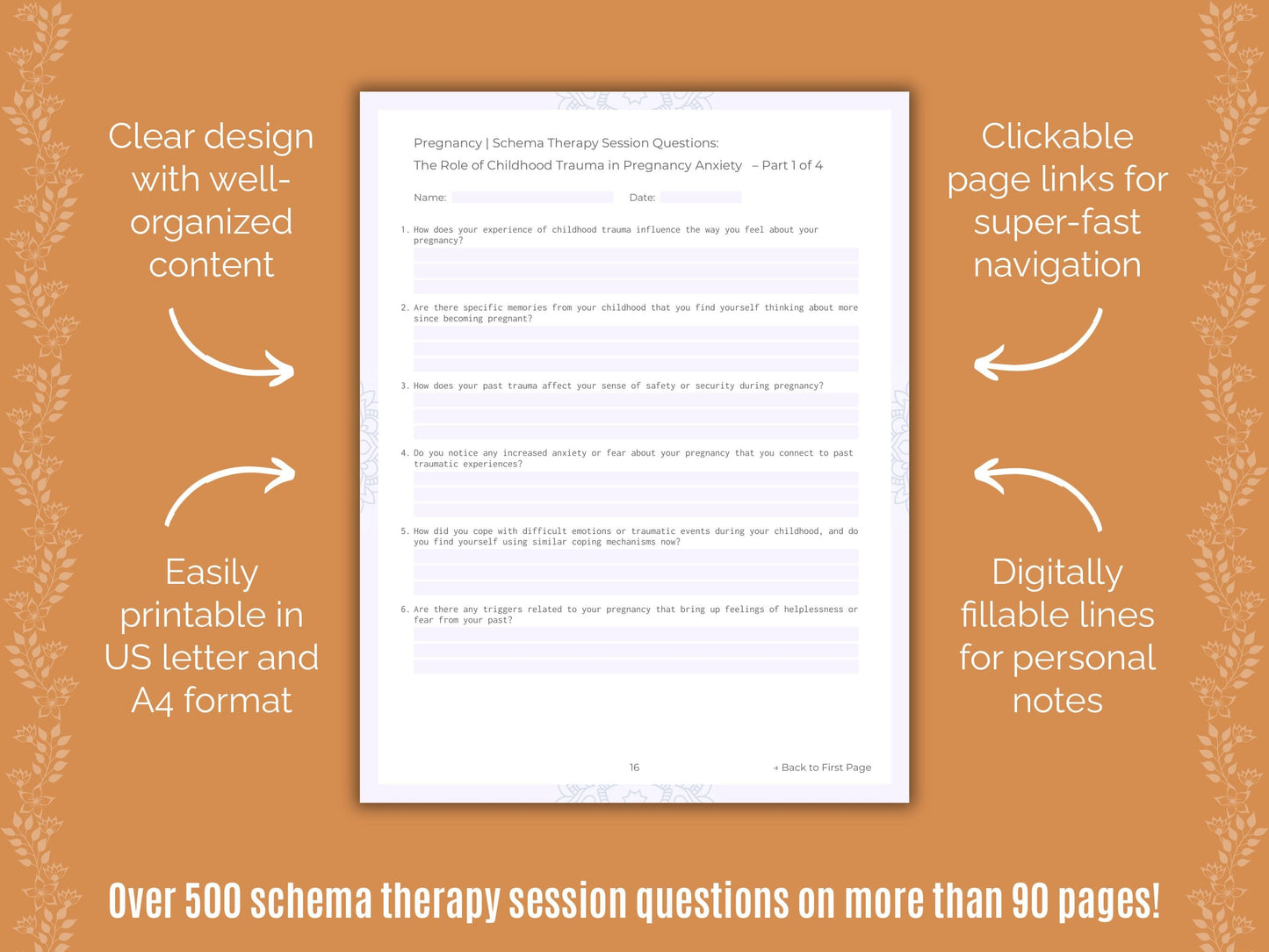 Pregnancy Schema Therapy Counseling Templates