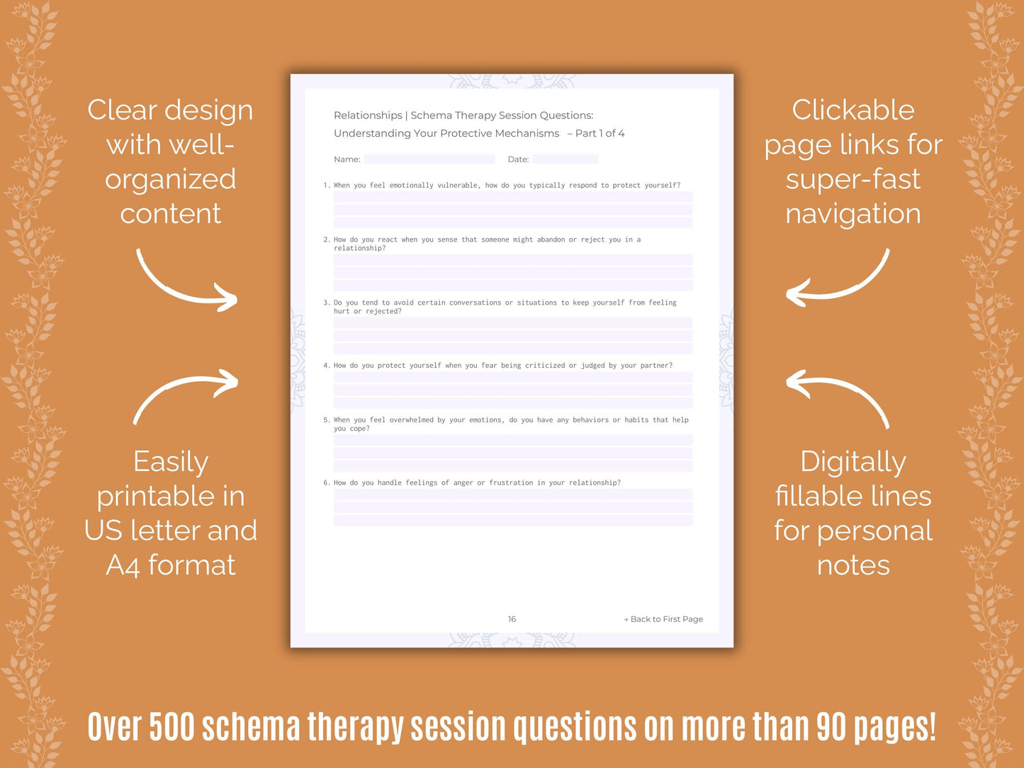 Relationships Schema Therapy Counseling Templates