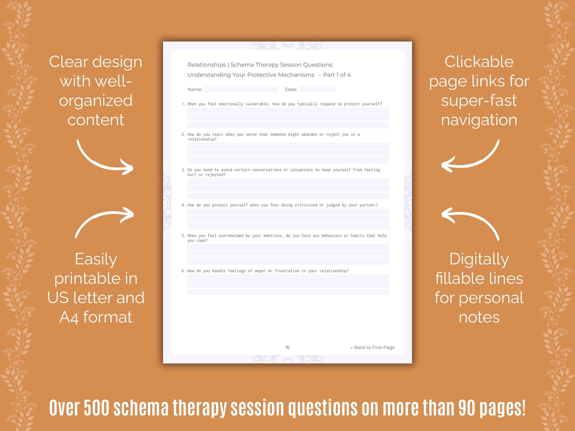 Relationships Schema Therapy Counseling Templates