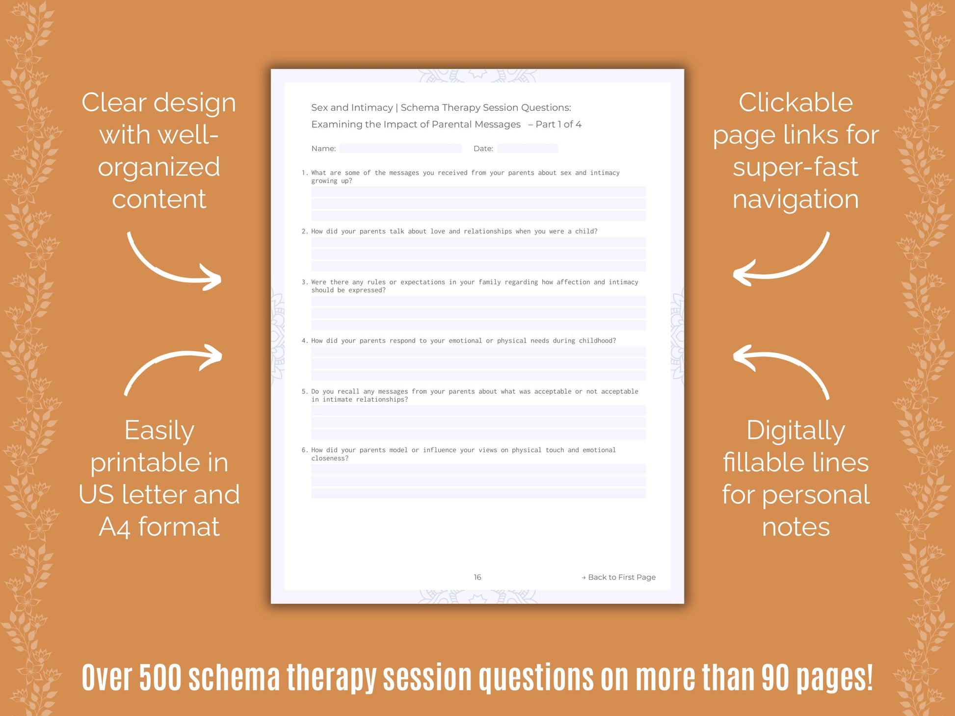 Sex and Intimacy Schema Therapy Counseling Templates