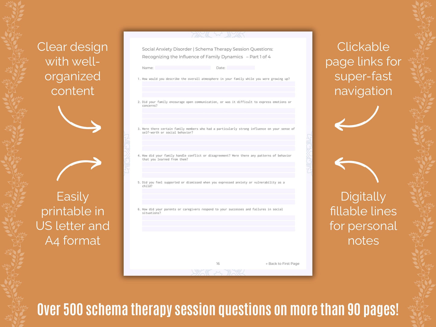 Social Anxiety Disorder Schema Therapy Counseling Templates