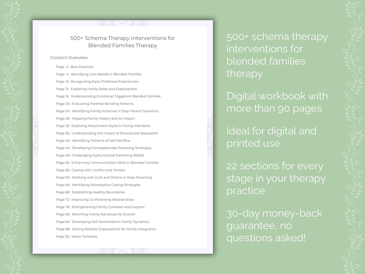 Blended Families Schema Therapy Therapist Worksheets