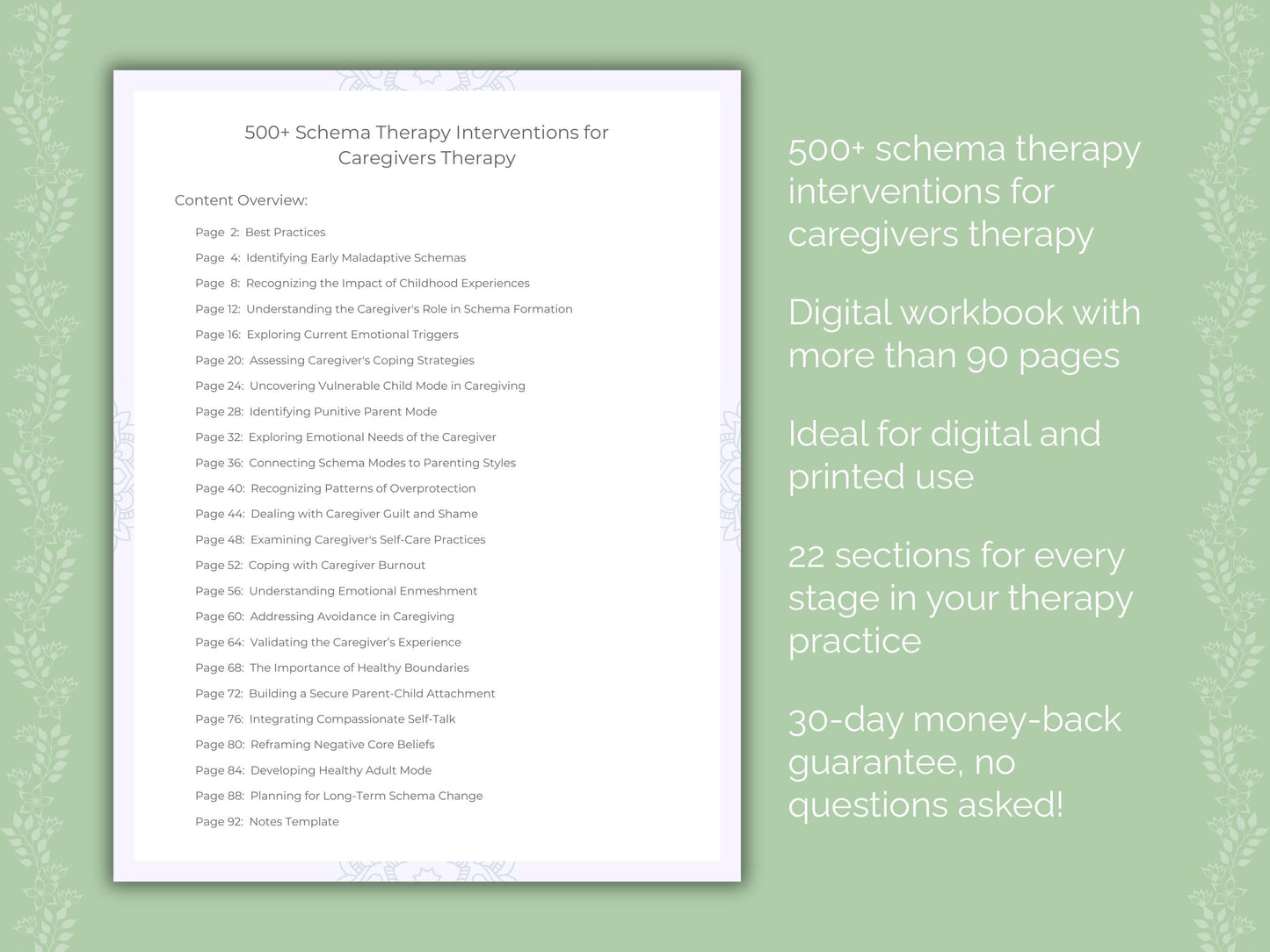 Caregivers Schema Therapy Therapist Worksheets