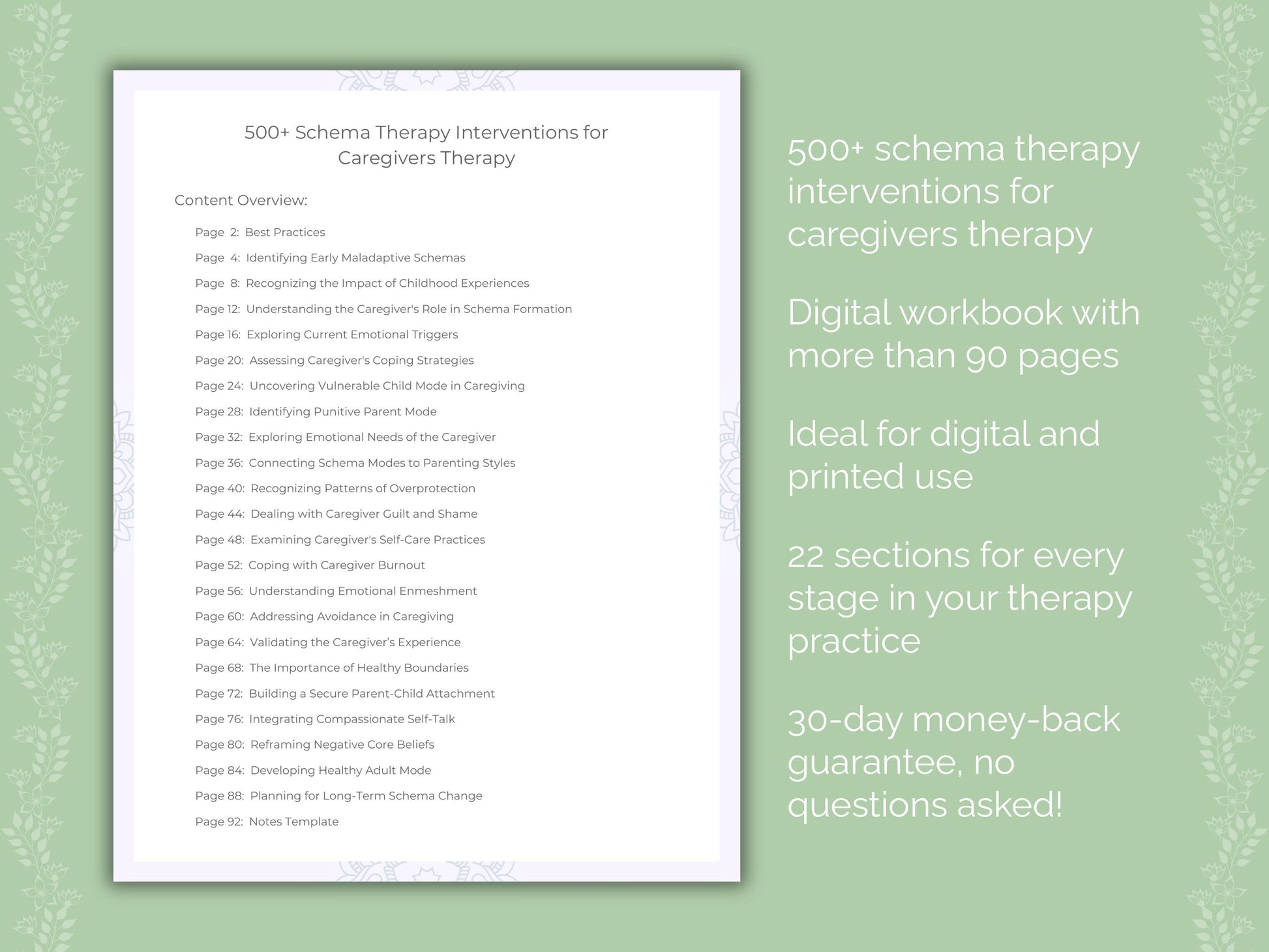 Caregivers Schema Therapy Therapist Worksheets