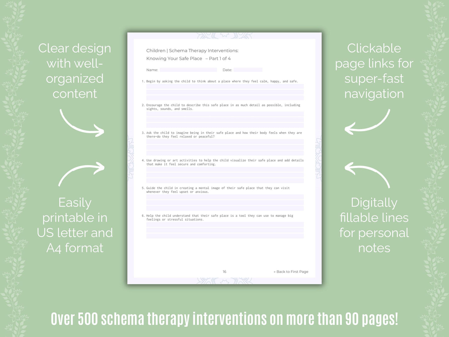 Children Schema Therapy Counseling Templates