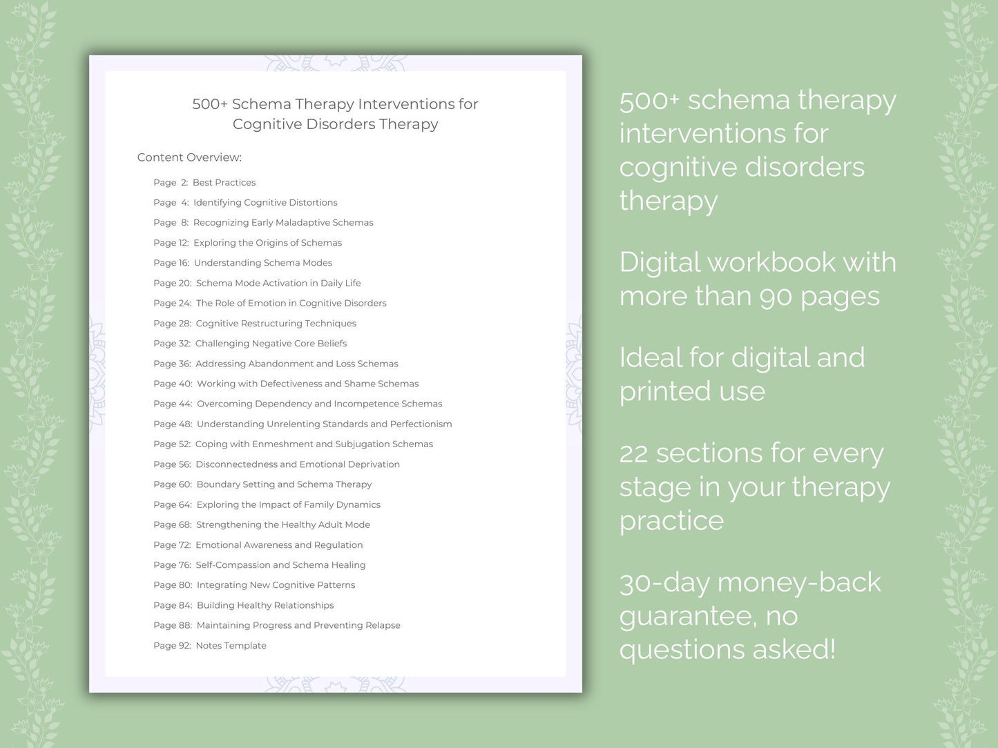 Cognitive Disorders Schema Therapy Therapist Worksheets