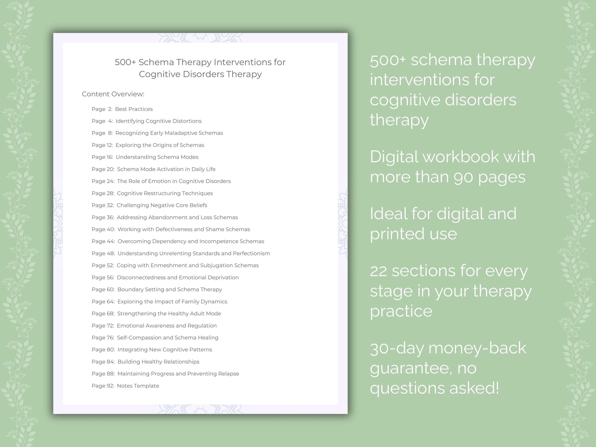 Cognitive Disorders Schema Therapy Therapist Worksheets