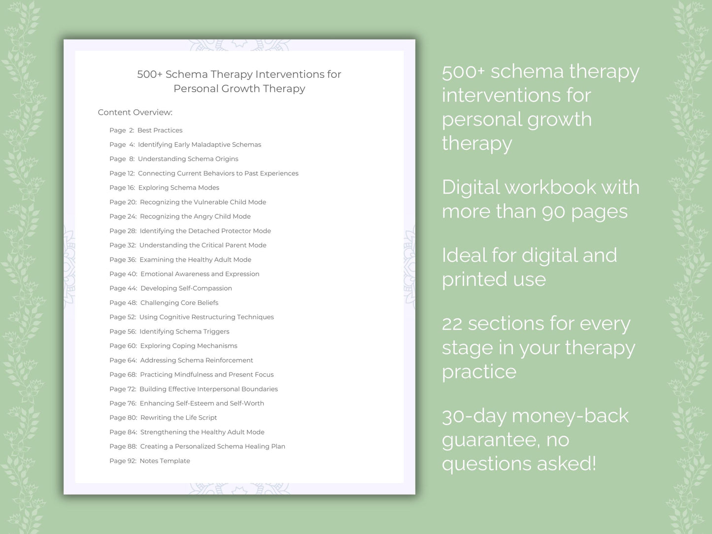 Personal Growth Schema Therapy Therapist Worksheets