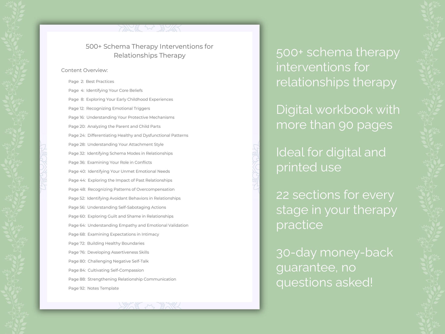 Relationships Schema Therapy Therapist Worksheets