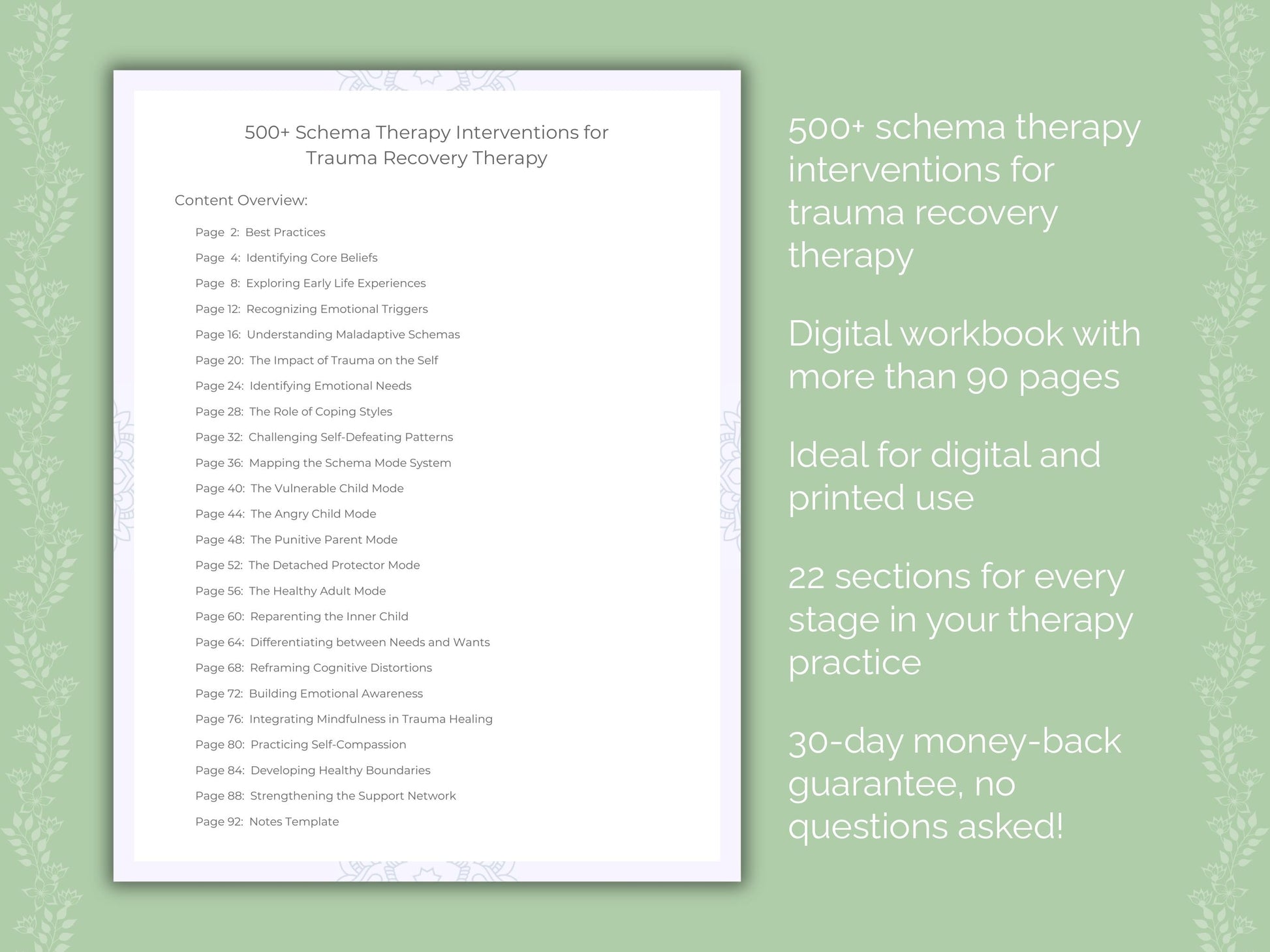 Trauma Recovery Schema Therapy Therapist Worksheets