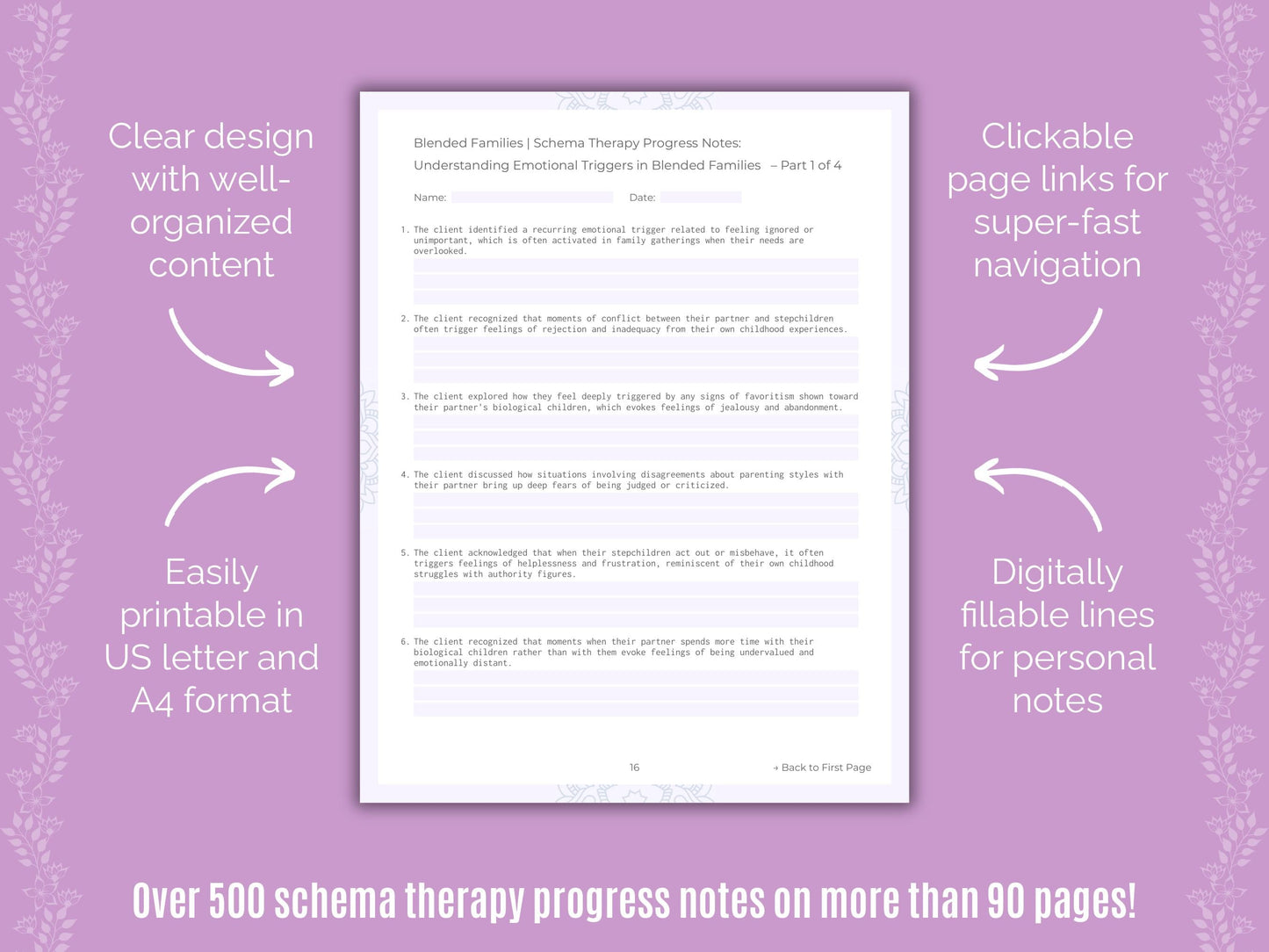 Blended Families Schema Therapy Counseling Templates