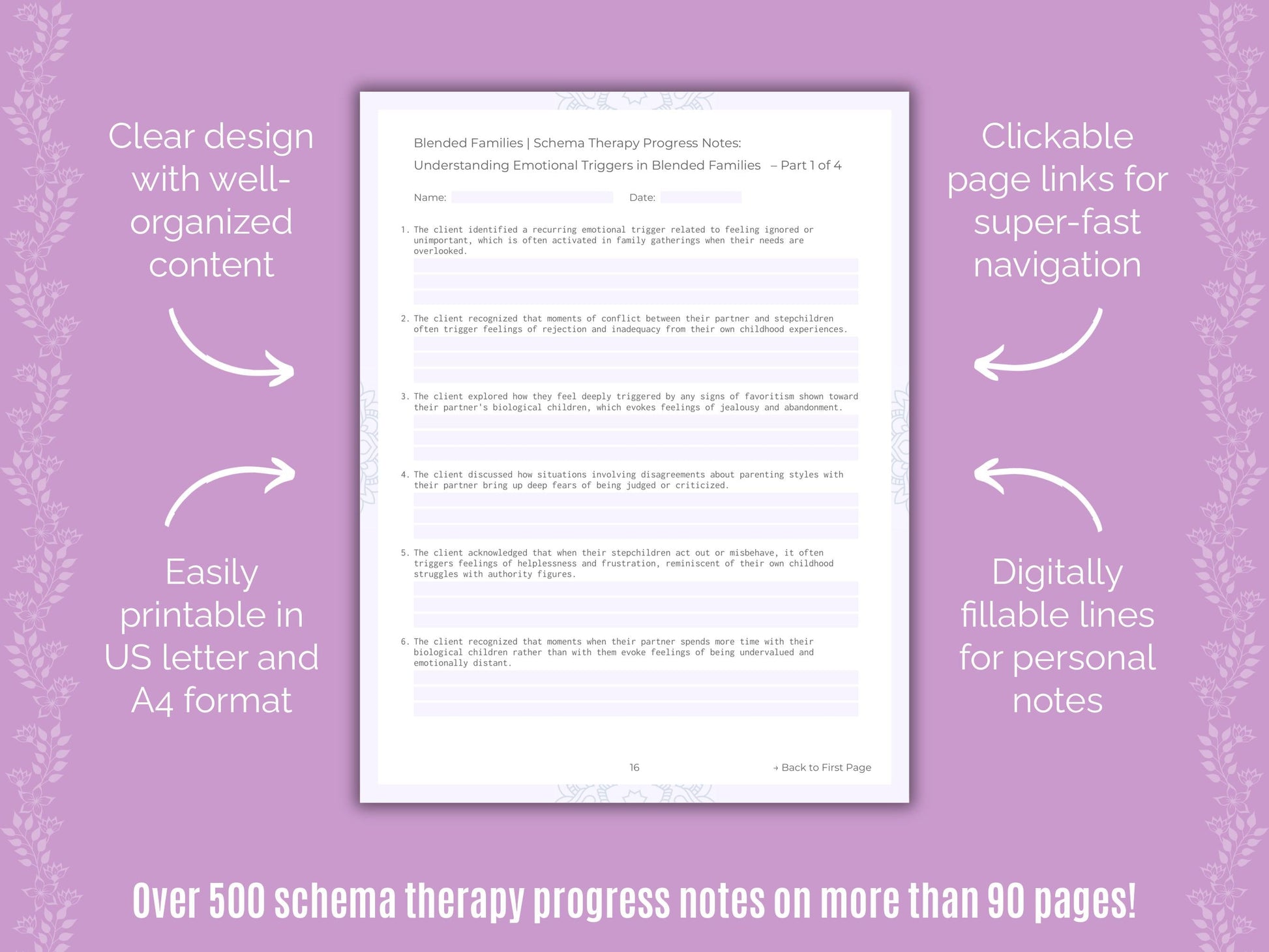 Blended Families Schema Therapy Counseling Templates