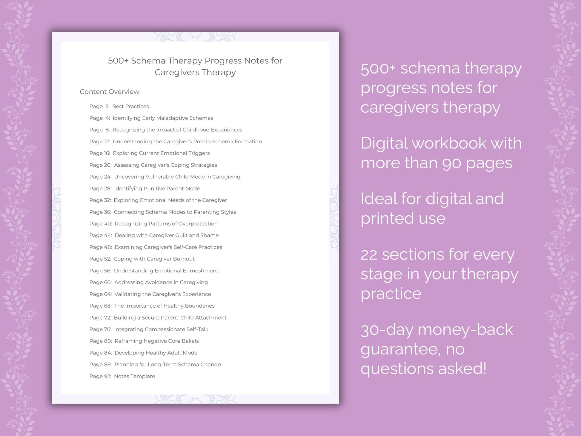 Caregivers Schema Therapy Therapist Worksheets