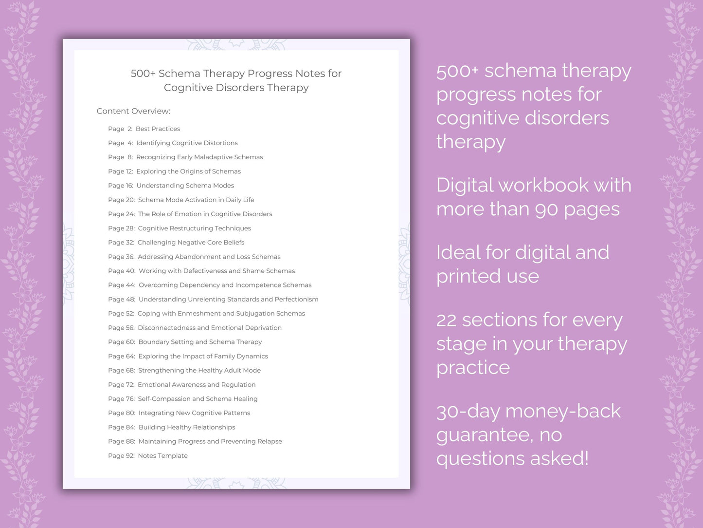 Cognitive Disorders Schema Therapy Therapist Worksheets